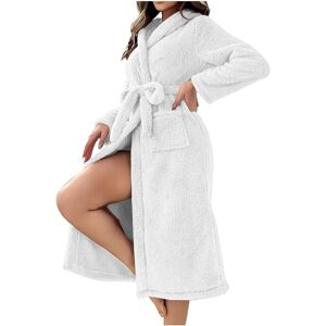 Unbranded (XL, 001* White) Womens Robes Hooded Fleece Robe Long Plush Soft Fluffy Fuzzy Ba Unbranded (XL, 001* White) Womens Robes Hooded Fleece Robe Long Plush Soft Fluffy Fuzzy Ba