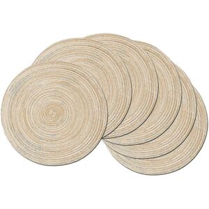 Unbranded (beige) Set of 6 round woven placemats, washable, round cotton placemats, washab Unbranded (beige) Set of 6 round woven placemats, washable, round cotton placemats, washab