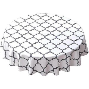 Unbranded Round waterproof satin tablecloth, washable for end-of-year celebrations, white Unbranded Round waterproof satin tablecloth, washable for end-of-year celebrations, white