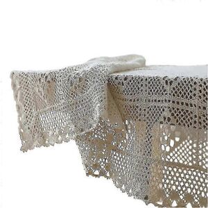 Unbranded (100 x 140 cm - Beige) Vintage American Pastoral Style Handmade Crochet Openwork Unbranded (100 x 140 cm - Beige) Vintage American Pastoral Style Handmade Crochet Openwork