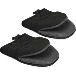 Unbranded Set of 2 small black heat-resistant and non-slip pot holders Unbranded Set of 2 small black heat-resistant and non-slip pot holders
