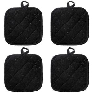 Unbranded (Black) Set of 4 Oven Mitts and Pot Holders for Baking, Microwave Safe, BBQ, 18 Unbranded (Black) Set of 4 Oven Mitts and Pot Holders for Baking, Microwave Safe, BBQ, 18