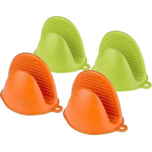 Unbranded Pack Silicone Oven Mitts, Mini Heat Resistant Pot Holders (Green & Orange) Unbranded Pack Silicone Oven Mitts, Mini Heat Resistant Pot Holders (Green & Orange)
