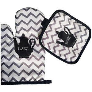 Unbranded (Teapot) Set of 2 oven mitts and pot holders, heat resistant, for kitchen Unbranded (Teapot) Set of 2 oven mitts and pot holders, heat resistant, for kitchen