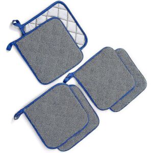 Unbranded Set of 6 heat-resistant potholders made of pure cotton Unbranded Set of 6 heat-resistant potholders made of pure cotton