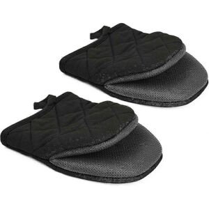 Unbranded Small Black Oven Mitts, 2 Pack, Heat Resistant - Non-Slip Grip Unbranded Small Black Oven Mitts, 2 Pack, Heat Resistant - Non-Slip Grip