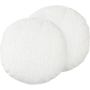 Beliani Set of 2 Cushions White Teddy Fabric 30 cm Throw Pillows - Cushion Beliani Set of 2 Cushions White Teddy Fabric 30 cm Throw Pillows - Cushion