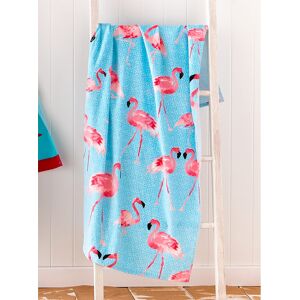 Catherine Lansfield Flamingo Beach Towel Blue Catherine Lansfield Flamingo Beach Towel Blue