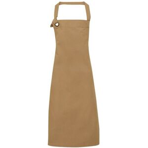 (One Size, Khaki) Premier Unisex Adult Calibre Bibbed Apron (One Size, Khaki) Premier Unisex Adult Calibre Bibbed Apron