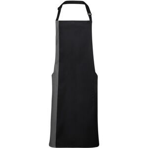 (One Size, Black/ Dark Grey) Premier Unisex Contrast Workwear Bib Apron (One Size, Black/ Dark Grey) Premier Unisex Contrast Workwear Bib Apron