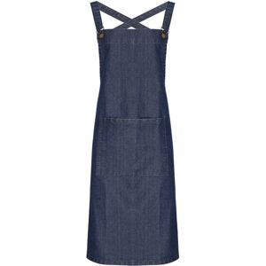 (One Size, Indigo Denim) Premier Cross Back Barista Bib Apron (One Size, Indigo Denim) Premier Cross Back Barista Bib Apron