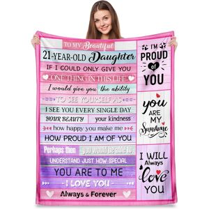 Unbranded 21st Birthday Throw Blanket (40x50") for Daughter – Compatible with All Beds Unbranded 21st Birthday Throw Blanket (40x50") for Daughter – Compatible with All Beds