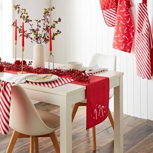Catherine Lansfield Christmas Candy Cane Cotton Embroidered Cotton 32x220 cm Din Catherine Lansfield Christmas Candy Cane Cotton Embroidered Cotton 32x220 cm Din