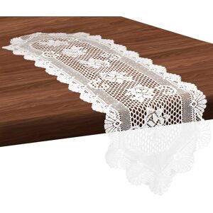 Ouligay White Lace Table Runner Doily Set - Vintage Crochet Dresser Scarf Cover Ouligay White Lace Table Runner Doily Set - Vintage Crochet Dresser Scarf Cover