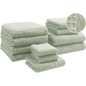 BELIANI Light Green Cotton Bath Towel Set BELIANI Light Green Cotton Bath Towel Set