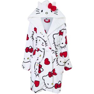 (XS, White/Red/Black) Hello Kitty Womens/Ladies 3D Ears Fleece Robe (XS, White/Red/Black) Hello Kitty Womens/Ladies 3D Ears Fleece Robe