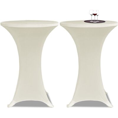 vidaXL 70cm Cream Stretch Table Cover Set of 2 vidaXL 70cm Cream Stretch Table Cover Set of 2