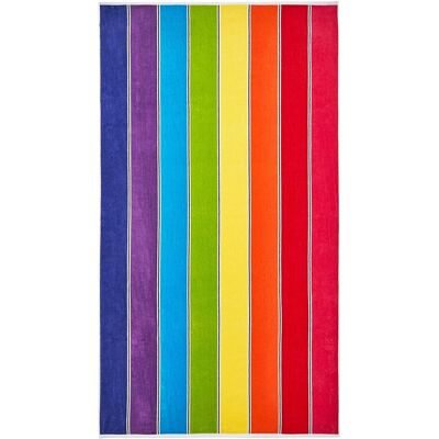 Allure Beach Fashions Luxury Cotton Rainbow Stripe Beach Towel 80 x 160cm Allure Beach Fashions Luxury Cotton Rainbow Stripe Beach Towel 80 x 160cm