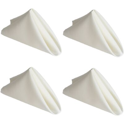 Gr8 Home (White) Set Of 4 Polyester Square Napkins Table Cloth Gr8 Home (White) Set Of 4 Polyester Square Napkins Table Cloth