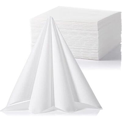 MORGIANA 50PCS White Napkins Disposable Linen Feel Napkins White Serviettes Airlaid Paper MORGIANA 50PCS White Napkins Disposable Linen Feel Napkins White Serviettes Airlaid Paper