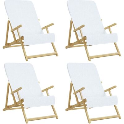 vidaXL White 4 pcs Beach Towels 60x135 cm - Beach Towels vidaXL White 4 pcs Beach Towels 60x135 cm - Beach Towels