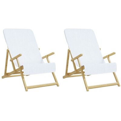vidaXL 60x135 cm White Beach Towels - Beach Towels vidaXL 60x135 cm White Beach Towels - Beach Towels