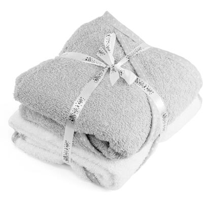 GEEZY - Hooded Baby Towel - Grey & White - Bath Towel GEEZY - Hooded Baby Towel - Grey & White - Bath Towel