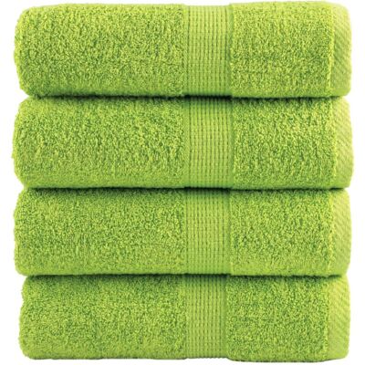 vidaXL Premium Guest Towels SOLUND 4 pcs Apple Green - Guest Towels vidaXL Premium Guest Towels SOLUND 4 pcs Apple Green - Guest Towels