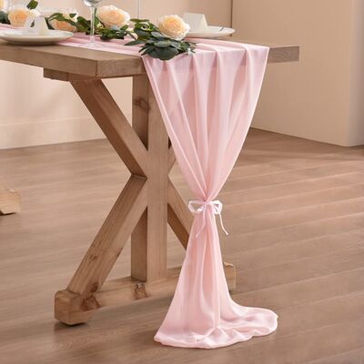 Socomi 10ft Blushing Pink Chiffon Table Runner 29x120 Inches Wedding Runner Shee Socomi 10ft Blushing Pink Chiffon Table Runner 29x120 Inches Wedding Runner Shee