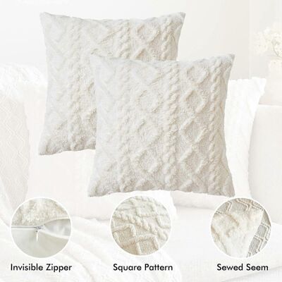 konhill (As show, One size) Pack of 2 Decorative Faux Wool Throw Pillow Covers Soft Plus konhill (As show, One size) Pack of 2 Decorative Faux Wool Throw Pillow Covers Soft Plus