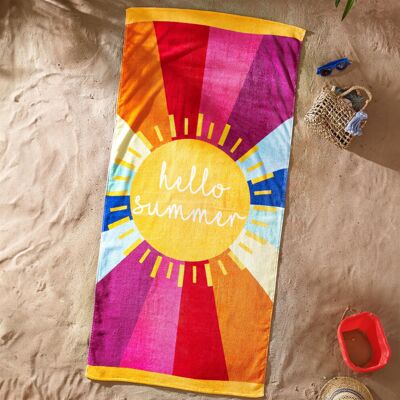 Catherine Lansfield Hello Summer Multi Absorbent Beach Towel - Beach Towel Catherine Lansfield Hello Summer Multi Absorbent Beach Towel - Beach Towel
