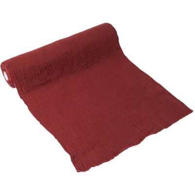 Rubies Burgundy terracotta cotton gauze table runner 30 cm x 3 m Rubies Burgundy terracotta cotton gauze table runner 30 cm x 3 m
