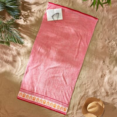 Catherine Lansfield Beach Huts90x180cm Cotton Extra Large Beach Towel Coral Catherine Lansfield Beach Huts90x180cm Cotton Extra Large Beach Towel Coral