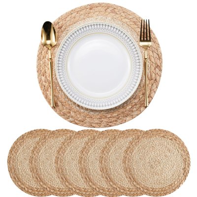 Unbranded Boho Placemats Set of 6 - Handmade Woven Placemat Unbranded Boho Placemats Set of 6 - Handmade Woven Placemat