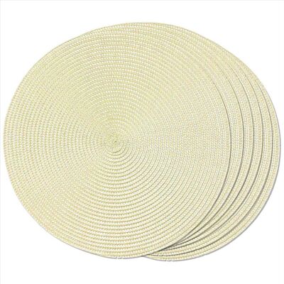 merkloos Round Braided Placemats Set of 6 Table Mats 15 Inch(Beige) merkloos Round Braided Placemats Set of 6 Table Mats 15 Inch(Beige)