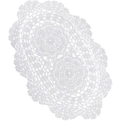 Kikidex (As show, One size) Exquisite White Crochet Cotton Lace Doilies Oval Table Place Kikidex (As show, One size) Exquisite White Crochet Cotton Lace Doilies Oval Table Place