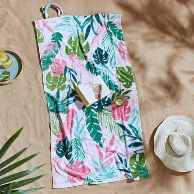 Catherine Lansfield Tropical Palm Cotton Beach Towel in a Bag Catherine Lansfield Tropical Palm Cotton Beach Towel in a Bag