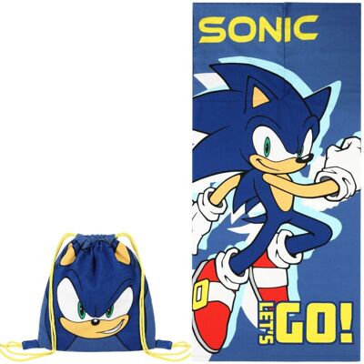 Sonic The Hedgehog Fold Away Beach Towel Bag For Boys & Girls Kids Bathtowel Chi Sonic The Hedgehog Fold Away Beach Towel Bag For Boys & Girls Kids Bathtowel Chi