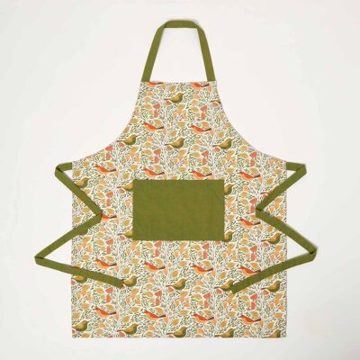 Homescapes 100% Cotton Song Bird Apron Homescapes 100% Cotton Song Bird Apron