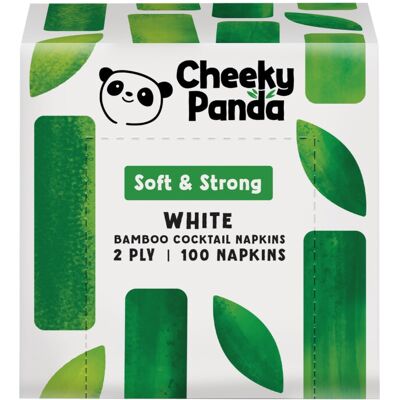 The Cheeky Panda Bamboo Paper Disposable Napkins Pack of 100 White Cocktail Na The Cheeky Panda Bamboo Paper Disposable Napkins Pack of 100 White Cocktail Na