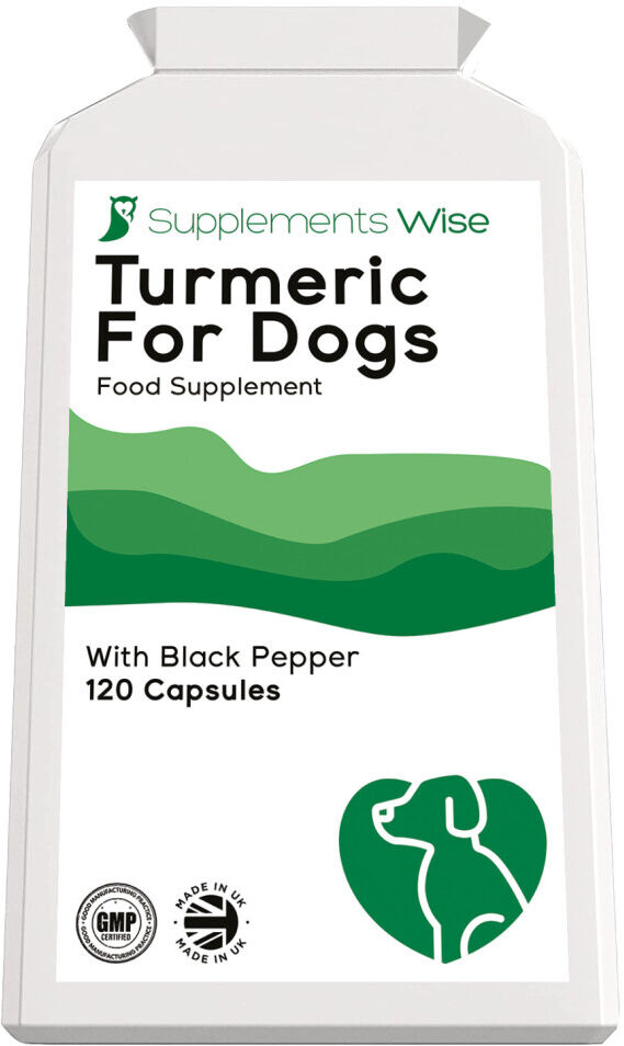 Supplements Wise Turmeric For Dogs - 120 500mg Capsules - Joint Pain & Arthritis Relief