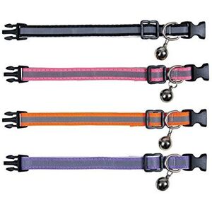 Trixie Kitten Nylon Collar, Black/pink/orange/violet(reflective) - Reflective - Trixie Kitten Nylon Collar, Black/pink/orange/violet(reflective) - Reflective -