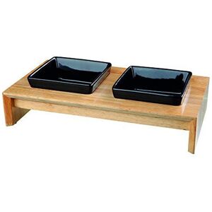 Chic New Stylish Trixie Twin Bowl Set, Ceramic/wood Eat On Feet For Dogs And - - Chic New Stylish Trixie Twin Bowl Set, Ceramic/wood Eat On Feet For Dogs And - -