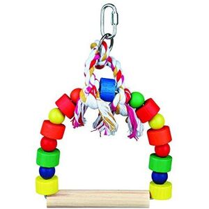 Swing Arc Coloured Studs Wood, 13 x 19 cm - Colourful Bird Arch Trixie Cage Toy Swing Arc Coloured Studs Wood, 13 x 19 cm - Colourful Bird Arch Trixie Cage Toy