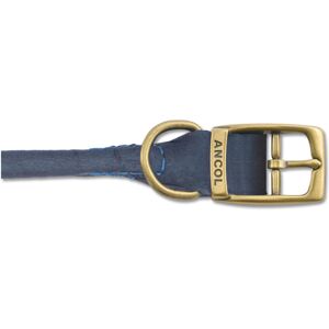 Ancol Timberwolf Leather Round Collar Blue 39-48cm Sz 5 Ancol Timberwolf Leather Round Collar Blue 39-48cm Sz 5