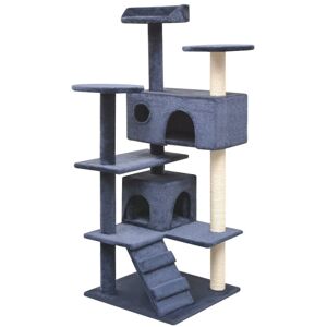 vidaXL Cat Tree Playhouse Condo with Sisal Scratching Posts 125 cm Dark Blue vidaXL Cat Tree Playhouse Condo with Sisal Scratching Posts 125 cm Dark Blue