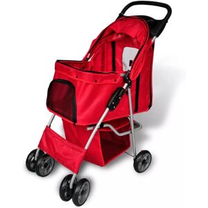 vidaXL Folding Pet Stroller Red Dog Cat Travel Carrier Transport Trolley Pram vidaXL Folding Pet Stroller Red Dog Cat Travel Carrier Transport Trolley Pram
