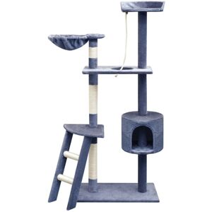 vidaXL Cat Tree with Sisal Scratching Posts 150 cm Dark Blue Play Tower House vidaXL Cat Tree with Sisal Scratching Posts 150 cm Dark Blue Play Tower House