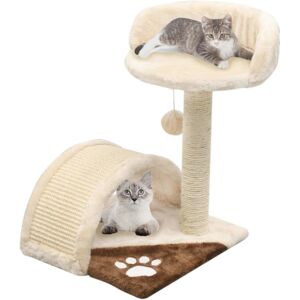 vidaXL Cat tree with sisal scratching post 40 cm - beige/brown vidaXL Cat tree with sisal scratching post 40 cm - beige/brown