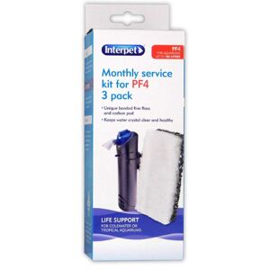 Interpet PF4 Aquarium Power Filter Monthly Service Kit (Pack of 3) Interpet PF4 Aquarium Power Filter Monthly Service Kit (Pack of 3)